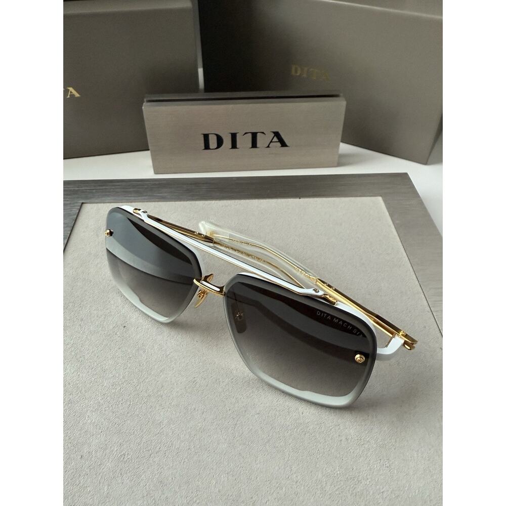 DITA MACH SIX DTS 121 07 Matte White Yellow Gold Gradient Sunglasses AUTHENTIC - Picture 5 of 11